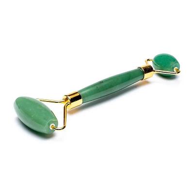 Rouleau massage Aventurine verte pour visage et corps