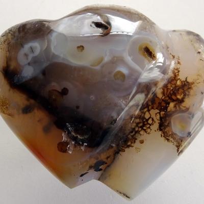 Double Coeur Agate Blanche