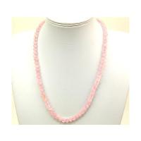 Collier quartz rose pierres rondes